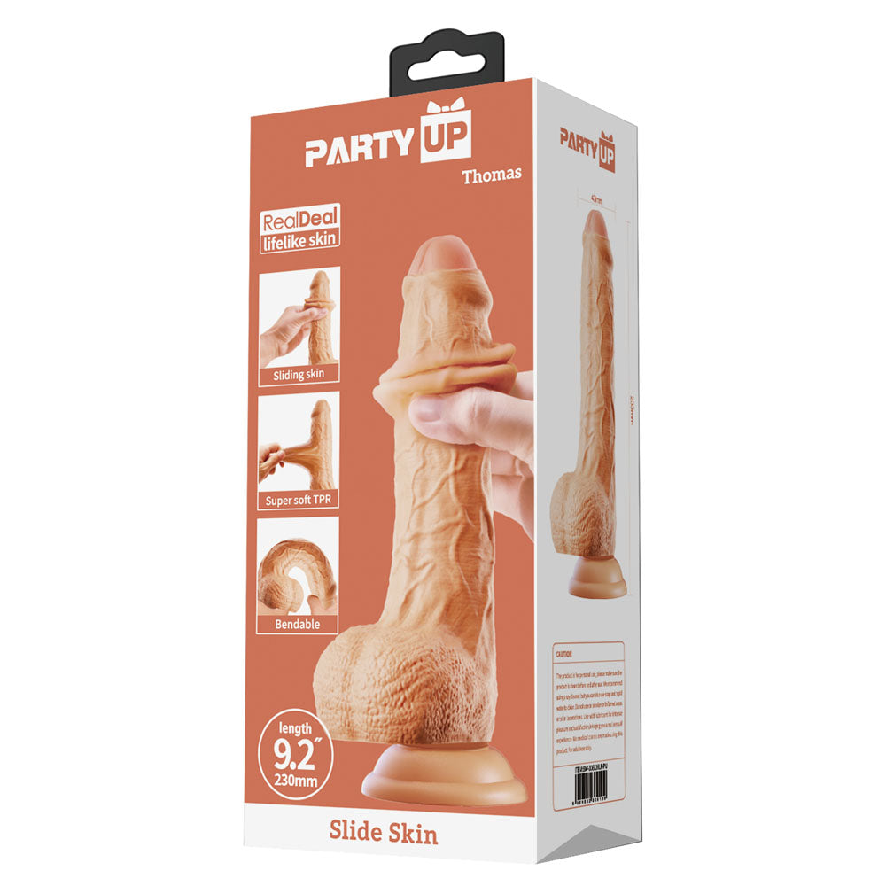 Party Up THOMAS Slide Skin Dong - Flesh 23 cm Flexible Dildo-BW-008116LP-PU