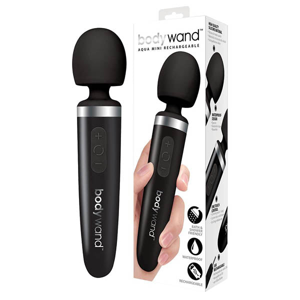 Bodywand Aqua Mini Rechargeable - Black USB Rechargeable Massager Wand-BW147