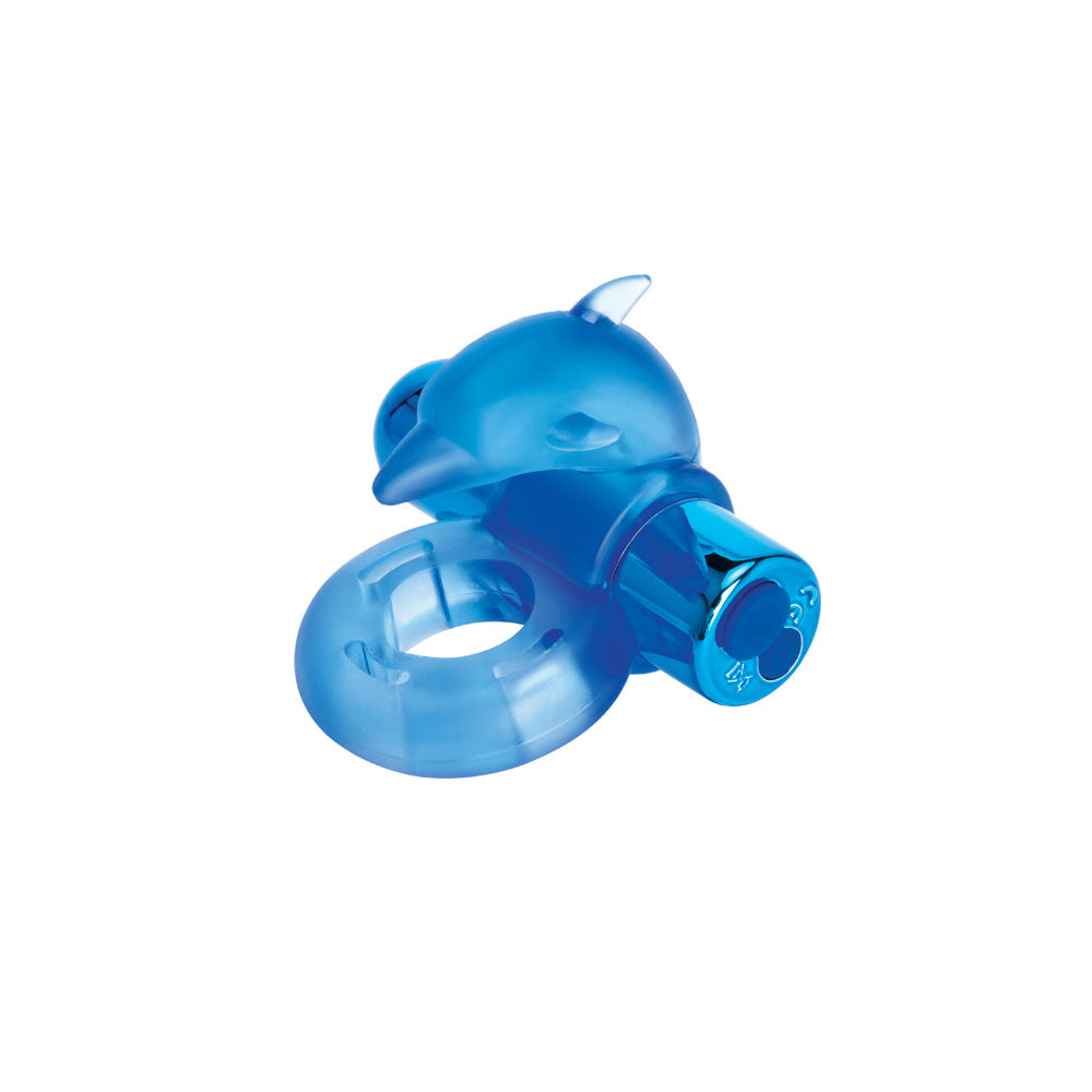 Bodywand Rechargeable Dancing Dolphin Ring - Blue USB Rechargeable Vibrating Cock Ring-BW1507