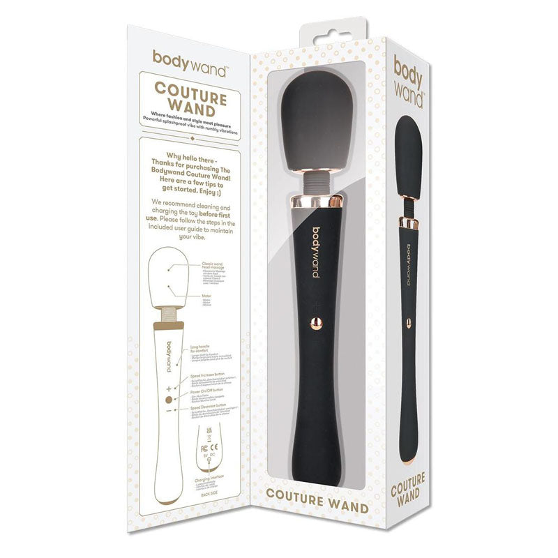 Bodywand Couture Wand - Black 30 cm USB Rechargeable Massage Wand-BW163