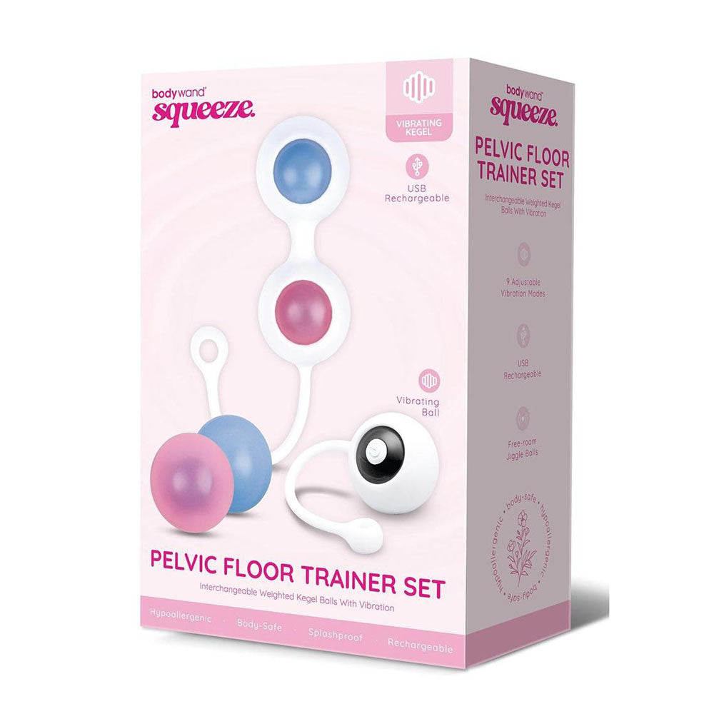 Bodywand Squeeze Pelvic Floor Trainer Set - USB Rechargeable Weighted Vibrating Kegel Set-BW2004