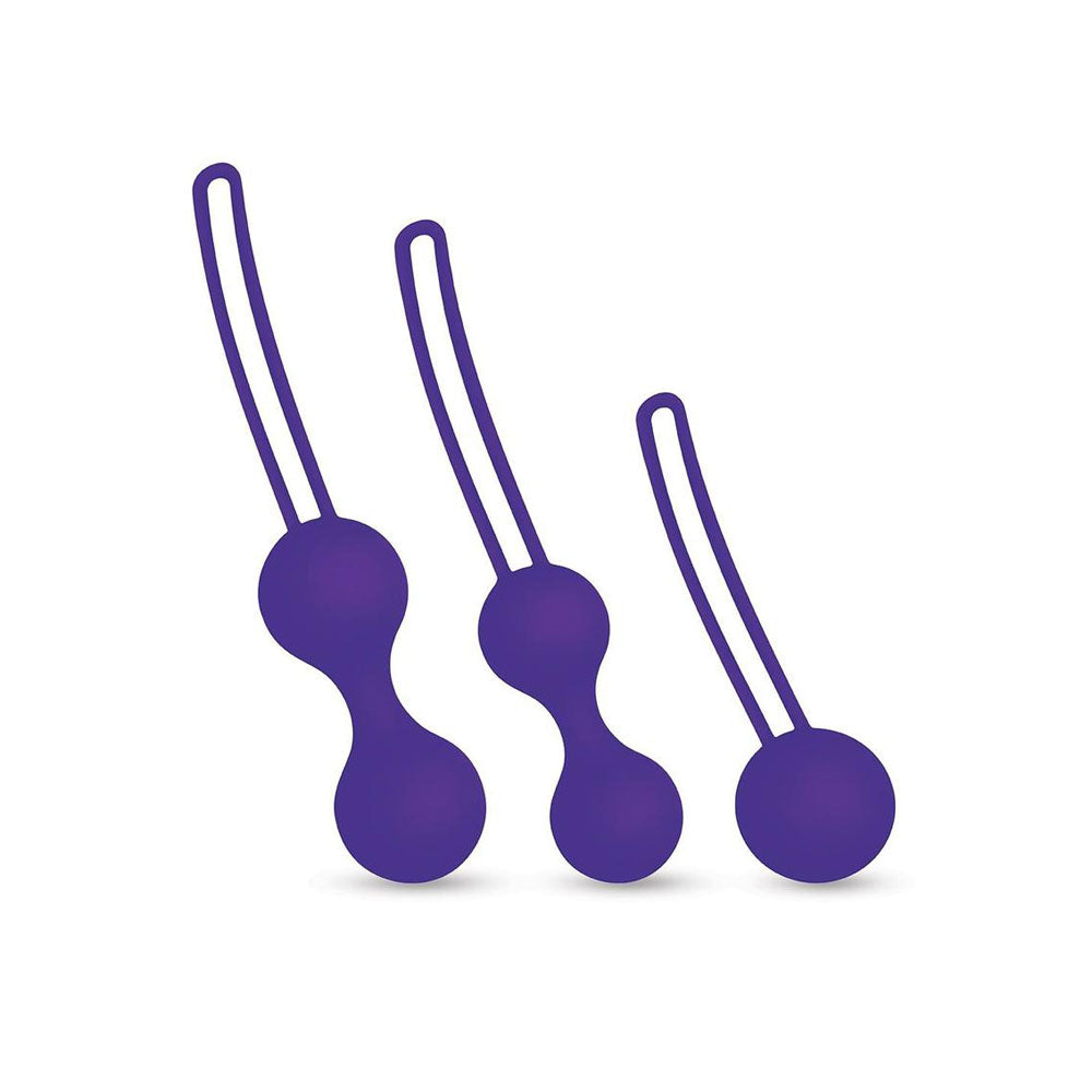 Bodywand Squeeze 3pc Kegel Training Set - Purple Weighted Kegel Ball Set - 3 Piece Kit