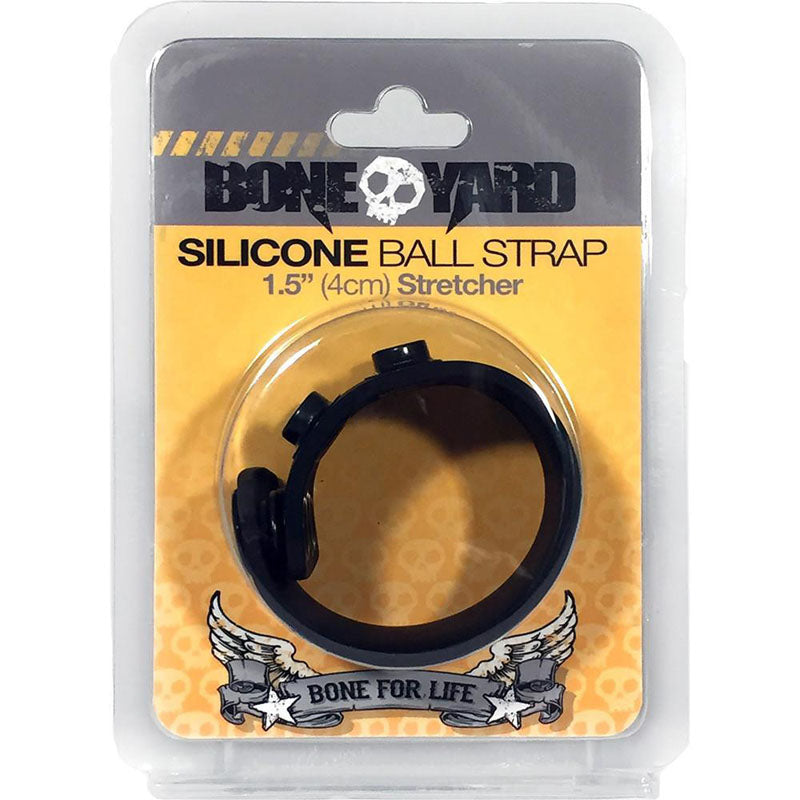 Boneyard Silicone Ball Strap Black - Black 3-Snap 4 cm Adjustable Ball Stretcher Ring-BY0310