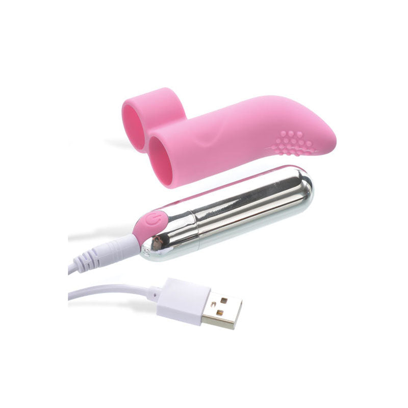 Adam & Eve Silicone Rechargeable Finger Vibe - Pink USB Rechargeable Finger Stimulator