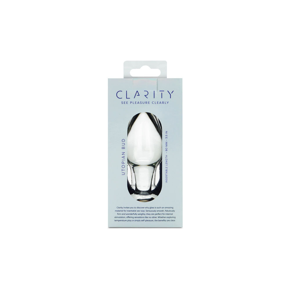 Clarity - Utopian Bud - Clear 8.9 cm Glass Butt Plug-CLA-12