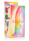 SIMPLY SWEET 6.5" RIBBED RAINBOW DILDO-CN-11-0420-88