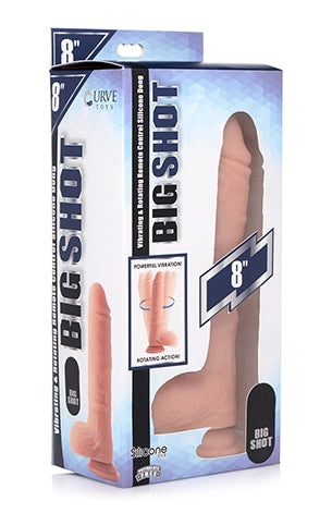 BIG SHOT 8" ROTATING RECHARGEABLE LIQUID SILICONE DONG WITH BALLS-CN19100910
