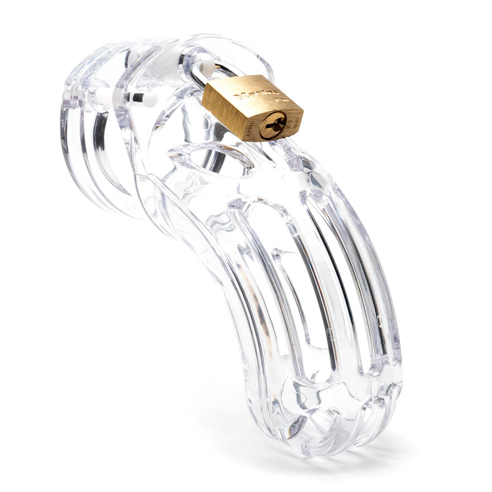 The Curve Chastity Cock Cage Kit - Clear - Clear 3.75 Inch Cock Cage Kit-CRV-CLR