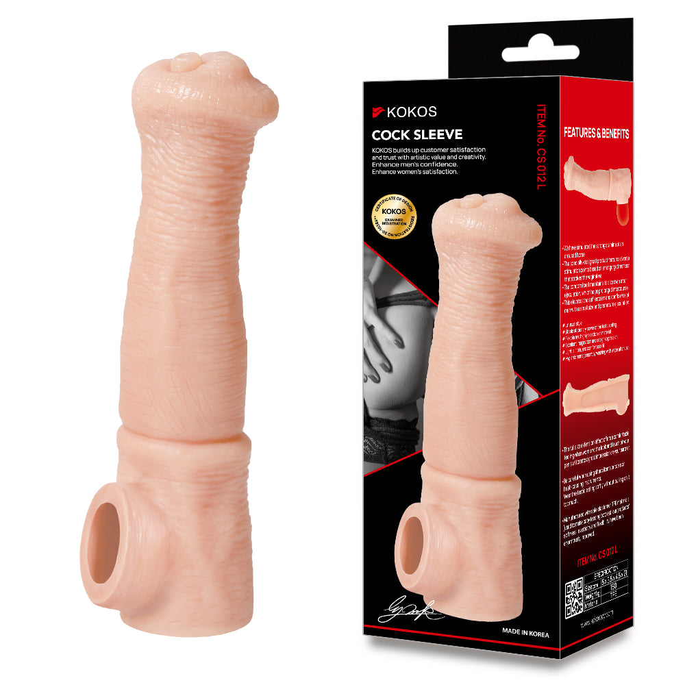 Kokos Cock Sleeve 012 - Flesh Penis Extension Sleeve - Large Size - CS.012-L