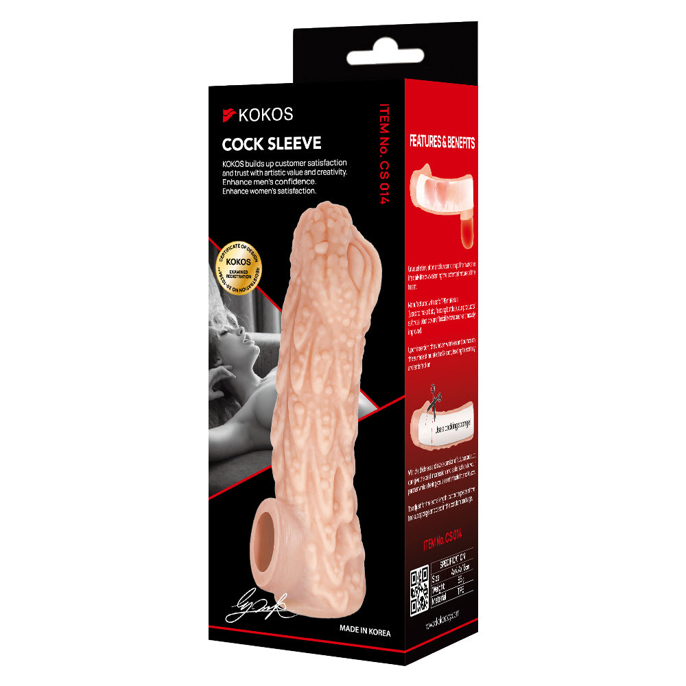 Kokos Cock Sleeve 014 - Flesh Penis Extension Sleeve - Large Size - CS.014-L