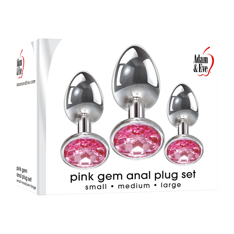 Adam & Eve Pink Gem Anal Plug Set-(e162 8500)