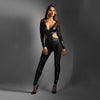 EDGE Wetlook & Mesh Catsuit - S/M-(eg2413-sm-b)