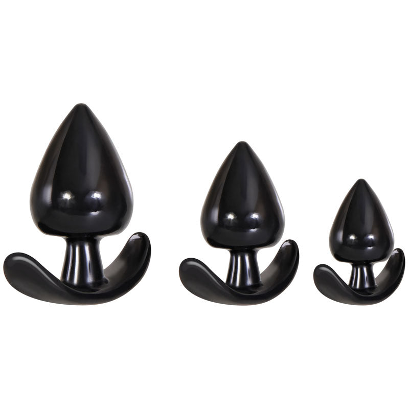 Evolved Delights - Black Butt Plugs - Set of 3 Sizes