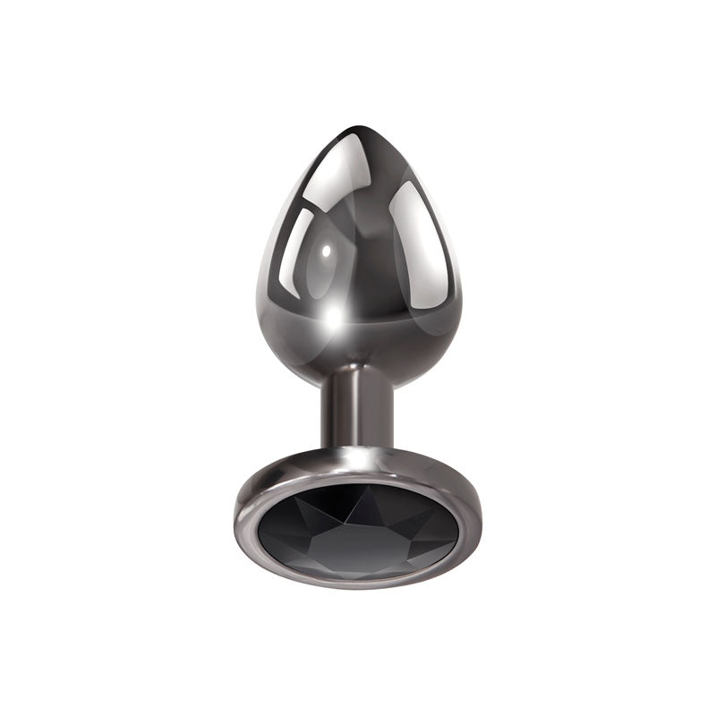 Evolved Black Gem Anal Plug - Small - Metallic 7.1 cm Small Butt Plug with Black Gem Base-EN-BP-8584-2