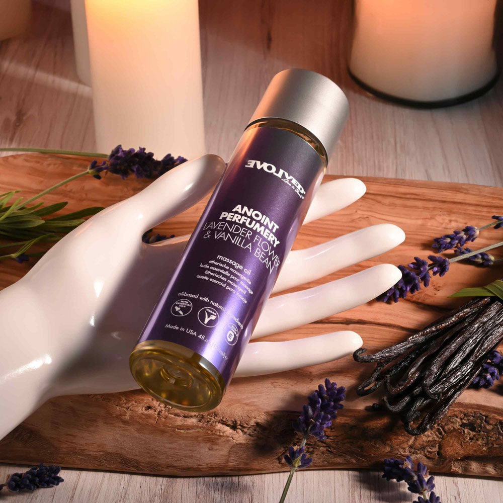 Evolved ANOINT PERFUMERY - Lavender Flower & Vanilla Bean - Lavender Flower & Vanilla Bean Massage Oil - 120 ml Bottle-EN-LQ-4431-2