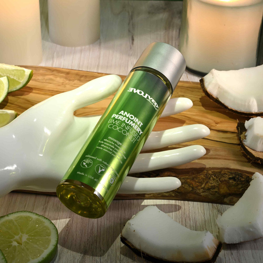 Evolved ANOINT PERFUMERY - Lime Infused Coconut - Lime Infused Coconut Massage Oil - 120 ml Bottle-EN-LQ-4448-2