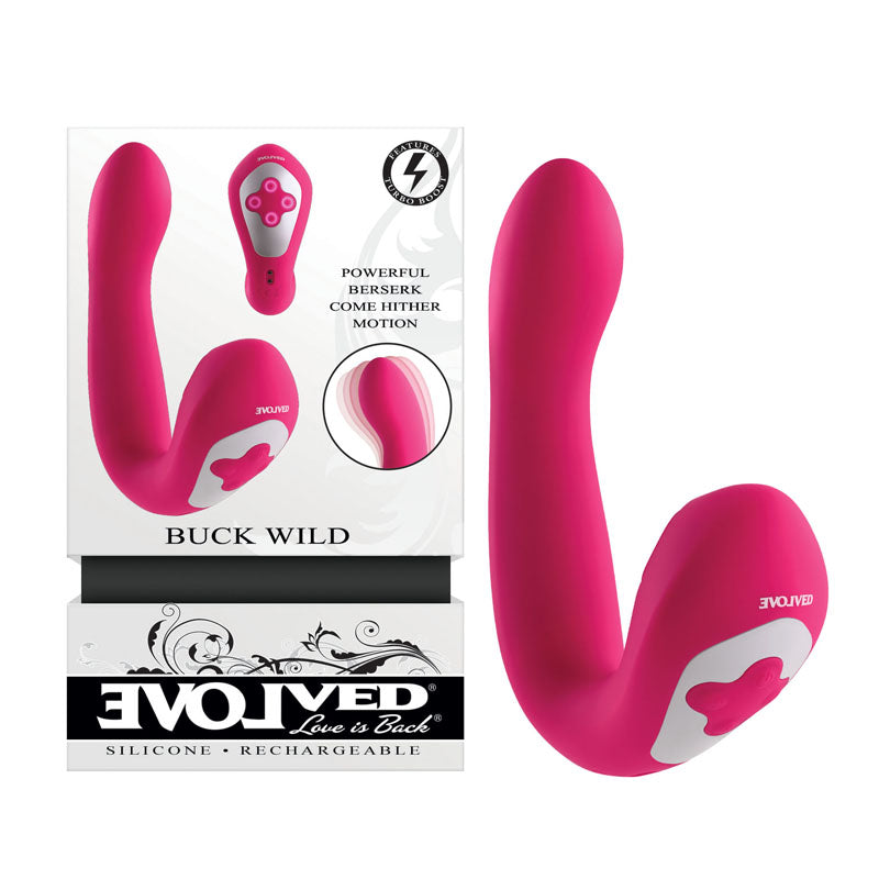 Evolved BUCK WILD - Pink USB Rechargeable Flicking Vibrator-EN-RS-0204-2