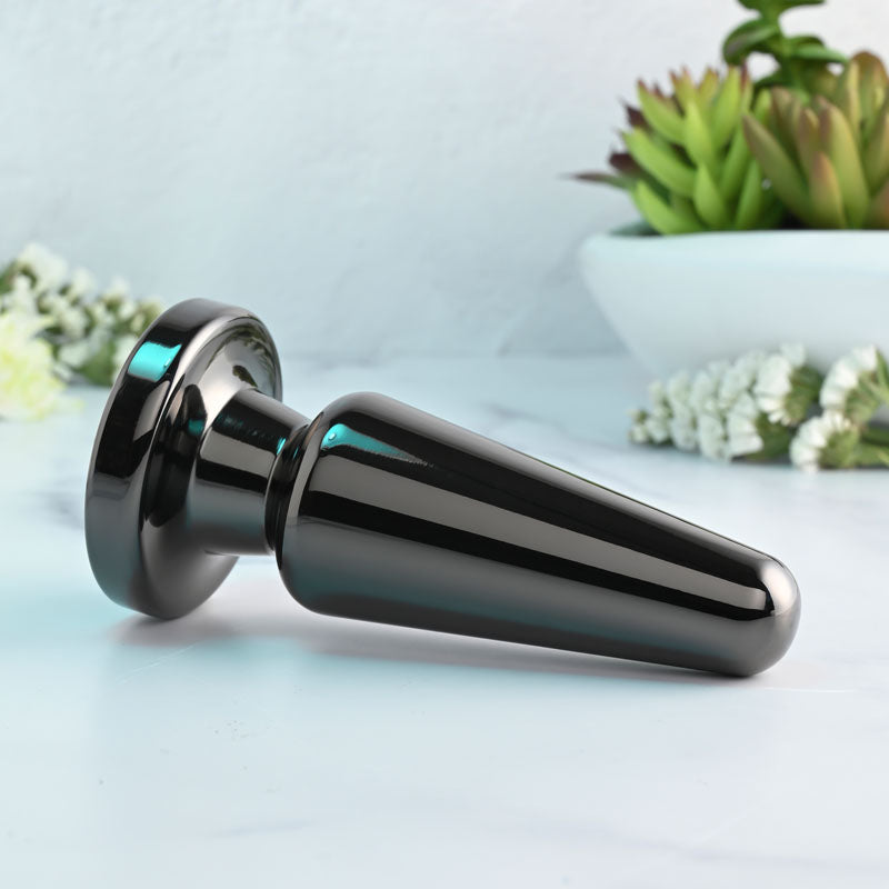 Evolved ADVANCED METAL PLUG - Black Chrome 13.8 cm USB Rechargeable Vibrating Butt Plug-EN-RS-1089-2