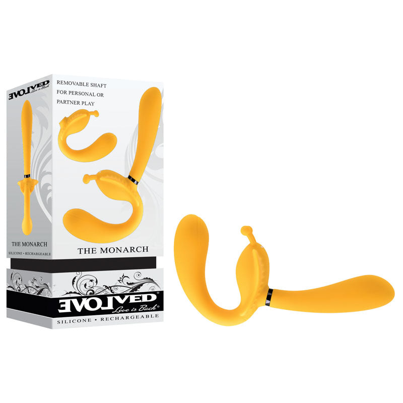 Evolved THE MONARCH - Yellow USB Rechargeable Multi Use Couples Vibrator-EN-RS-1102-2