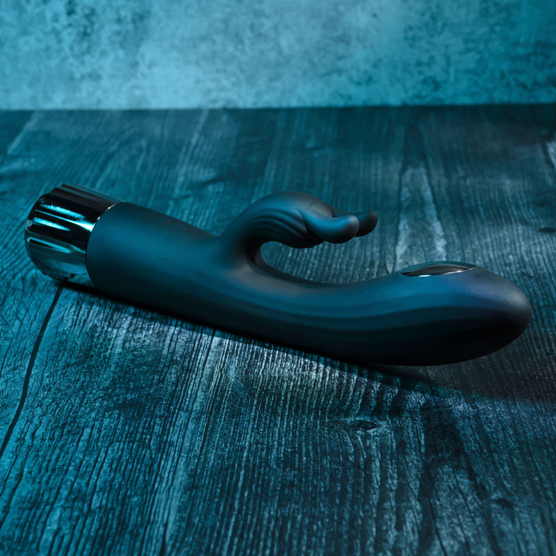 Evolved Heat Up & Chill - Black 24.1 cm USB Rechargeable Heating & Cooling Rabbit Vibrator-EN-RS-1171-2