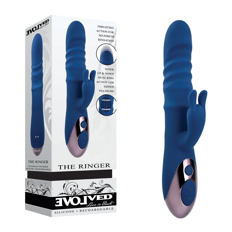 Evolved The Ringer - Blue 23.8 cm USB Rechargeable Rabbit Vibrator-EN-RS-1232-2