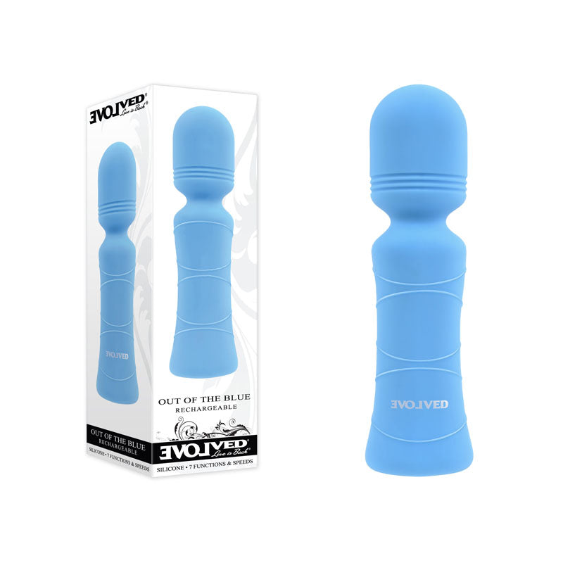 Evolved Out Of The Blue - Blue 10.5 cm USB Rechargeable Mini Massager Wand-EN-RS-1577-2