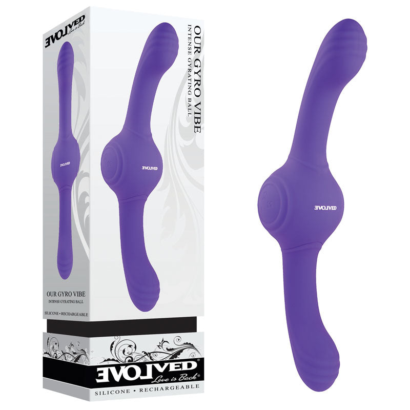 Evolved OUR GYRO VIBE - Purple 29.5 cm USB Rechargeable Super Double Vibrator-EN-RS-1614-2