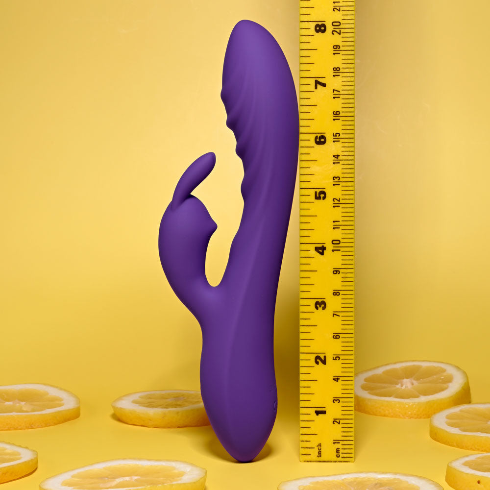 Evolved WAVY RABBIT - Purple 20.6 cm USB Rechargeable Rabbit Vibrator-EN-RS-4097-2