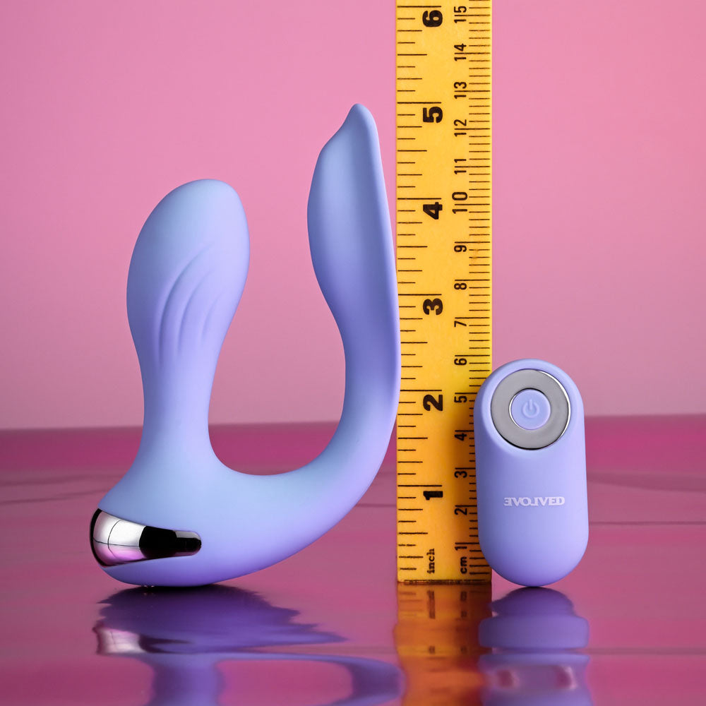 Evolved EVERY WAY PLAY - Purple 12.8 cm USB Rechargeable Rabbit Vibrator with Wireless Remote Control-EN-RS-4561-2