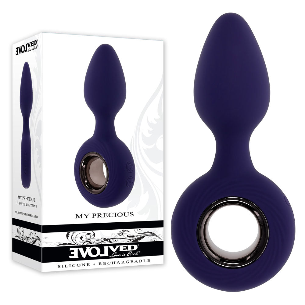 Evolved MY PRECIOUS - Blue 12.7 cm USB Rechargeable Vibrating Butt Plug-EN-RS-4813-2