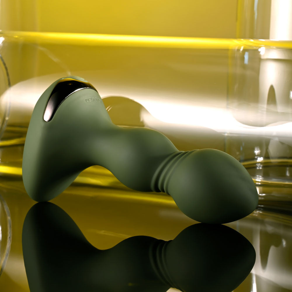 Evolved LIEUTENANT - Green 12.2 cm USB Rechargeable Vibrating Butt Plug