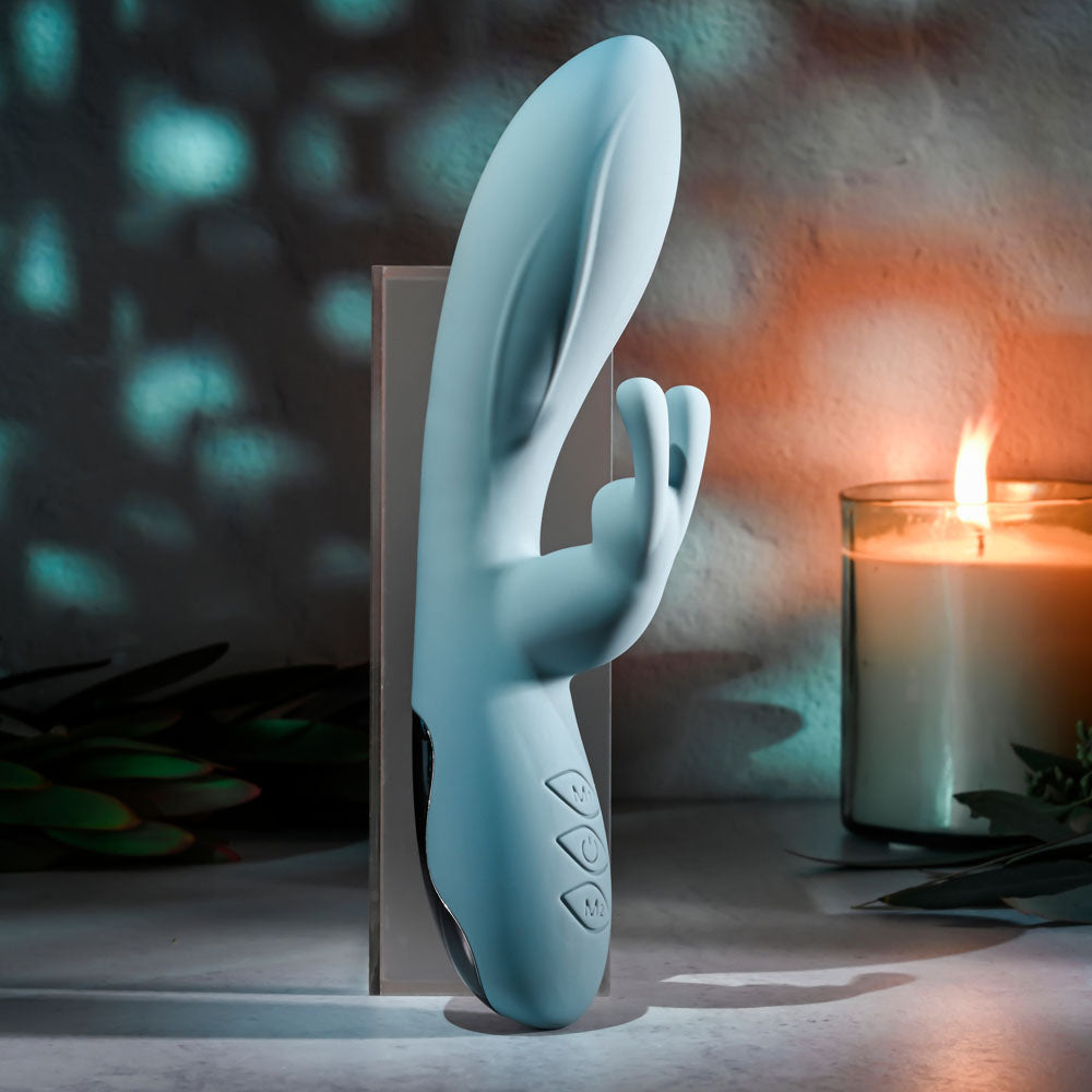 Evolved BOSS BUNNY - Baby Blue 20.1 cm USB Rechargeable Rabbit Vibrator-EN-RS-4950-2