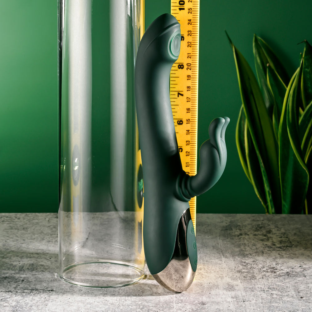 Evolved RABBIT TAP TAP - Green 25 cm USB Rechargeable Rabbit Vibrator with Tapping Tip-EN-RS-5643-2