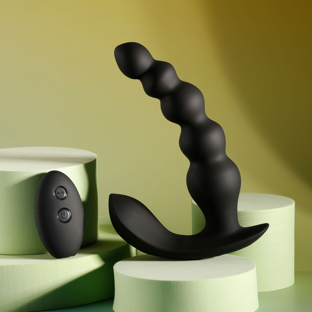 Evolved BEAD ME UP - Black 16.8 cm USB Rechargeable Vibrating Anal Beads with Wireless Remote-EN-RS-5681-2