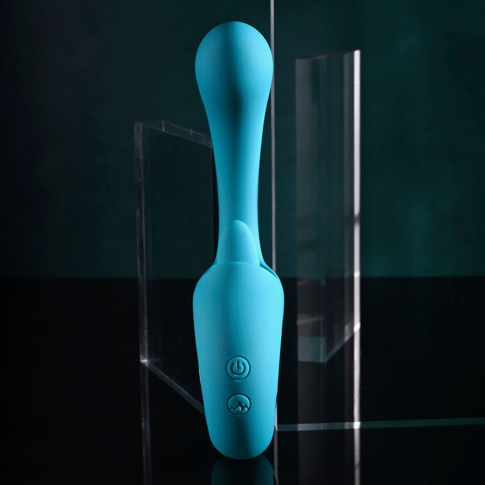 Evolved HOW MANY LICKS - Blue 17.8 cm USB Rechargeable Vibrator with Flicking Stimulator