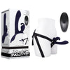 Evolved GIVING VIBES - Black 14.6 cm USB Rechargeable Vibrating Strap-On with Remote-EN-RS-6046-2