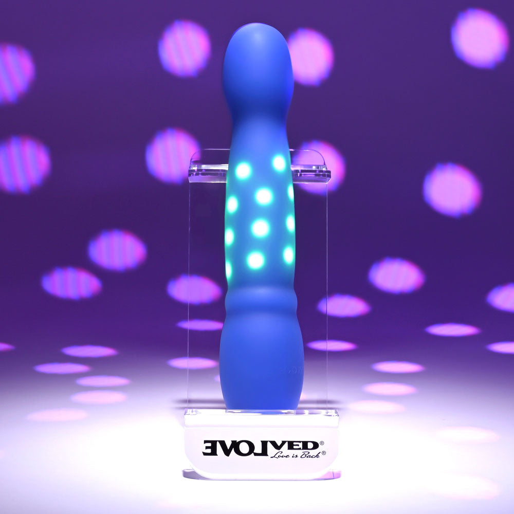 Evolved DISCO DIVA - Blue 20.9 cm USB Rechargeable Light Up Vibrator-EN-RS-6169-2