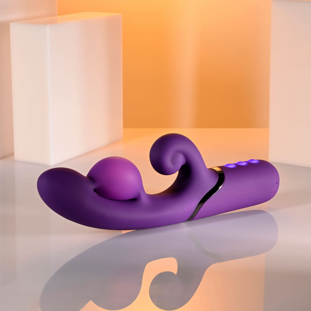 Evolved PLEASURE PUFF - Purple 24.1 cm USB Rechargeable Inflatable Rabbit Vibrator-EN-RS-7234-2
