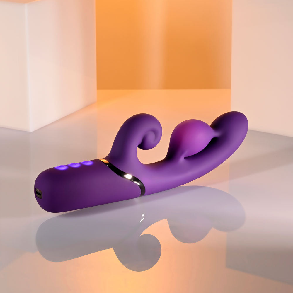 Evolved PLEASURE PUFF - Purple 24.1 cm USB Rechargeable Inflatable Rabbit Vibrator-EN-RS-7234-2