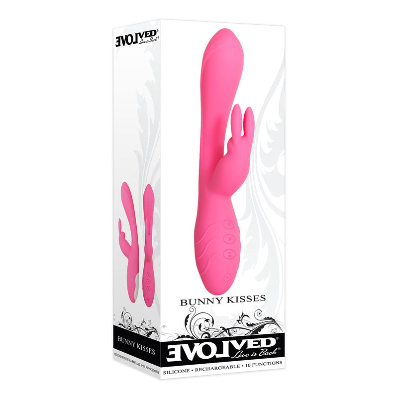 Evolved Bunny Kisses - Pink 20 cm USB Rechargeable Rabbit Vibrator-EN-RS-7662-2