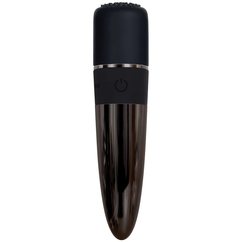 Evolved Tiny Treasures - Black Chrome USB Rechargeable Mini Massager with Attachable Heads-EN-RS-7860-2