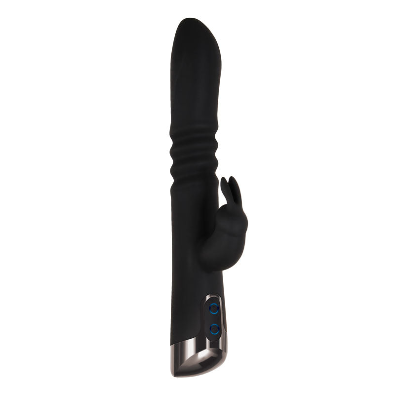 Evolved Rapid Rabbit - Black 25.4 cm USB Rechargeable Thrusting Rabbit Vibrator - EN-RS-8409-2