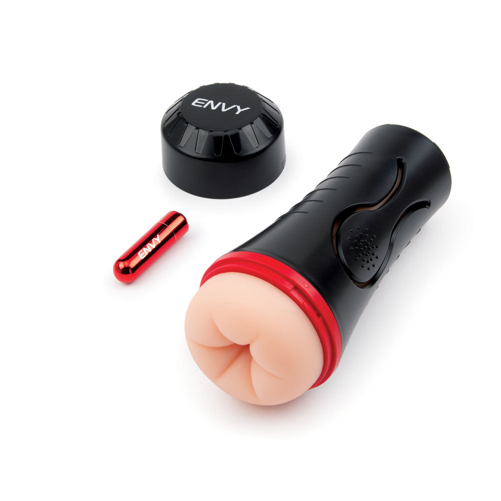 ENVY Squeezable Rear Clutch Stroker - Flesh Vibrating Anal Stroker-ENV-1006