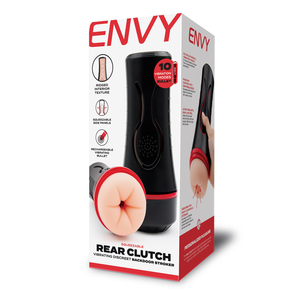 ENVY Squeezable Rear Clutch Stroker - Flesh Vibrating Anal Stroker-ENV-1006