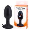 Roll Play - Black Medium 10 cm Butt Plug with Internal Ball-F0072B10PGCX