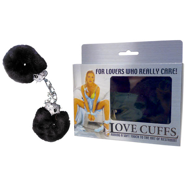 Love Cuffs - Black Fluffy Hand Cuffs-F2N108P/BK-000