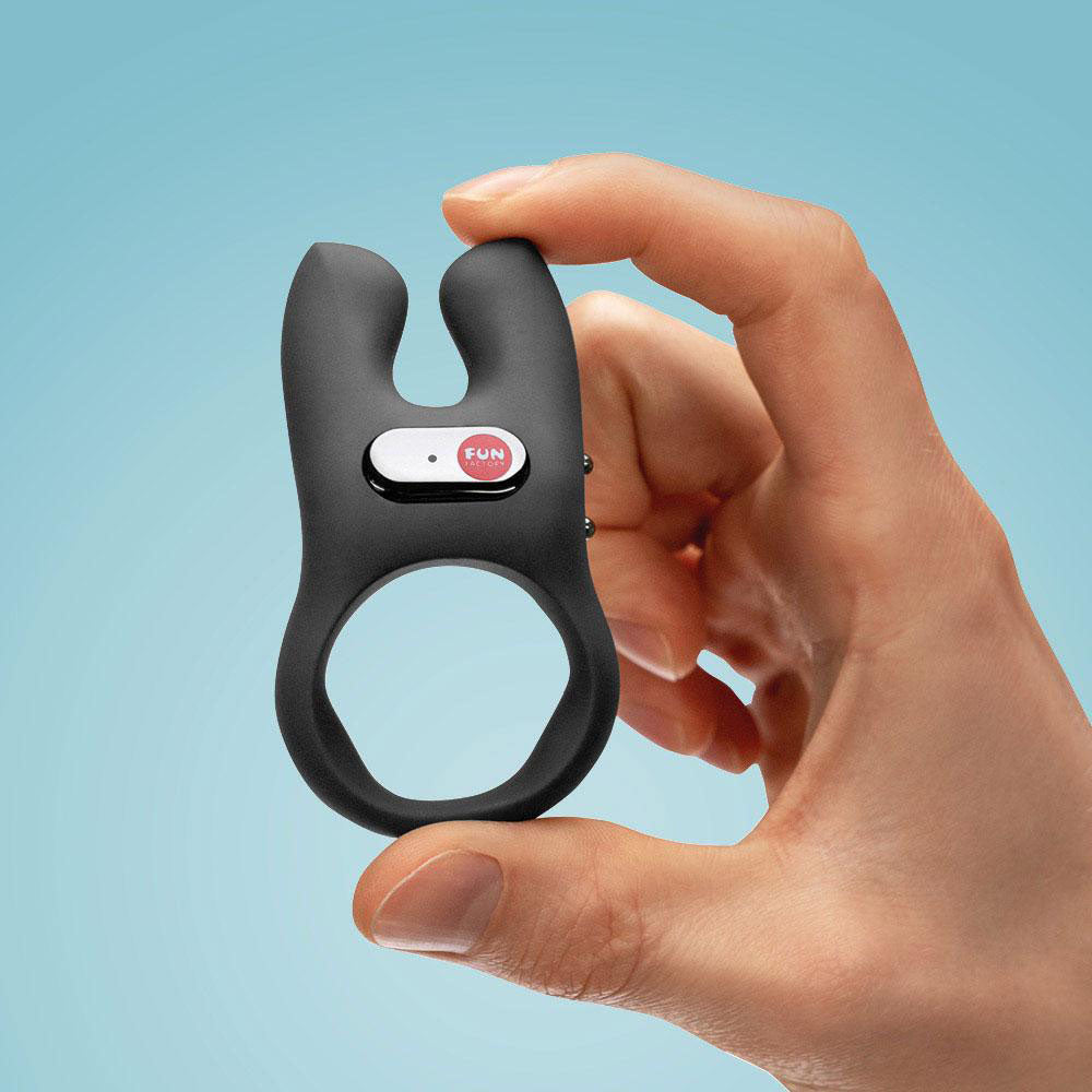 Fun Factory NOS black - Black USB Rechargeable Vibrating Cock Ring-FF000876BK01