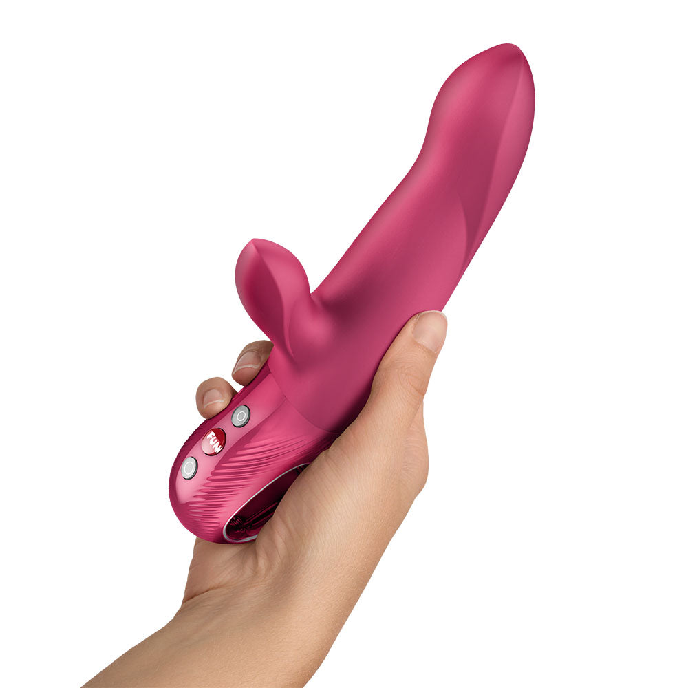 Fun Factory BI STRONIC ARC Raspberry - Raspberry 21.6 cm USB-C Rechargeable Thrusting Vibrator - FF001018RB01