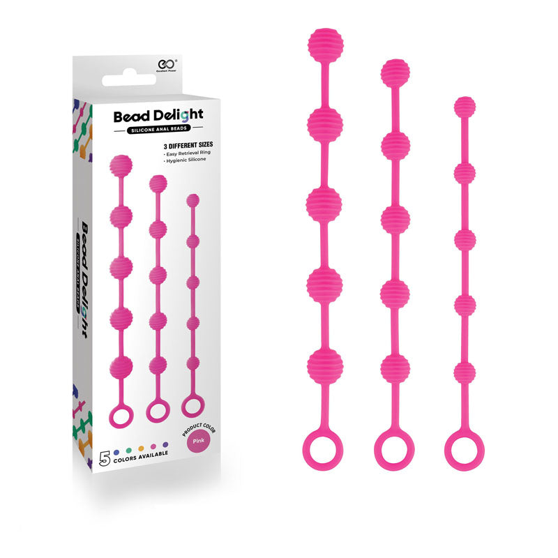 - Pink Anal Beads - Set of 3 Sizes-FKP006A000-027