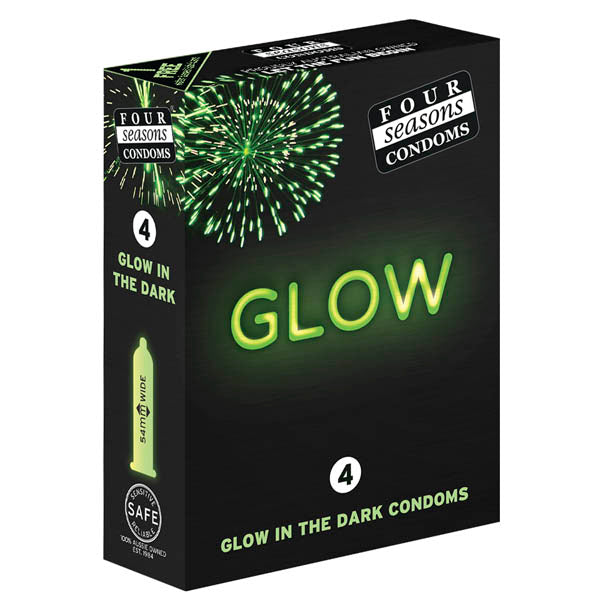 Glow N Dark Condoms - Glow In The Dark Lubricated Condoms - 4 Pack-FOR067